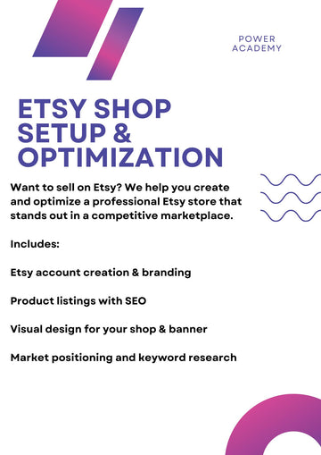 Etsy Shop Setup & Optimization